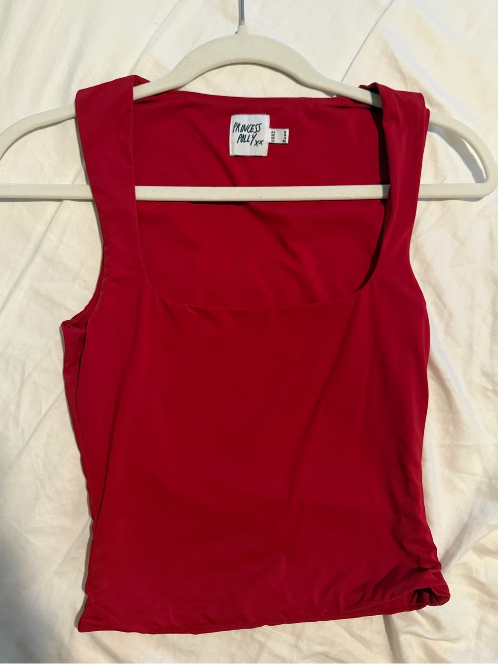 Princess Polly Red Square Neck Tank Top